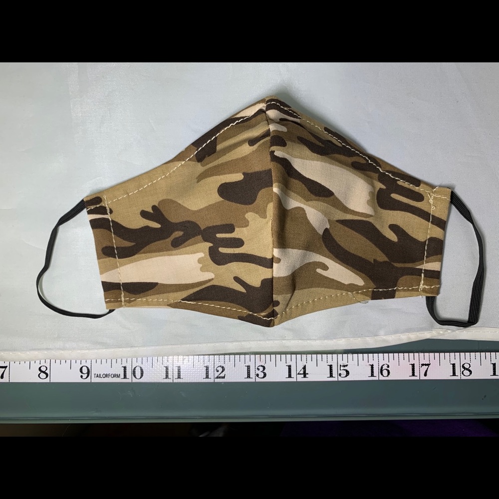 Brown Cotton Camouflage Face Mask Adult Medium